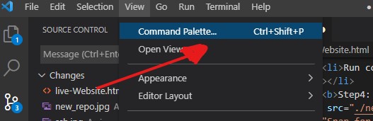 command palette